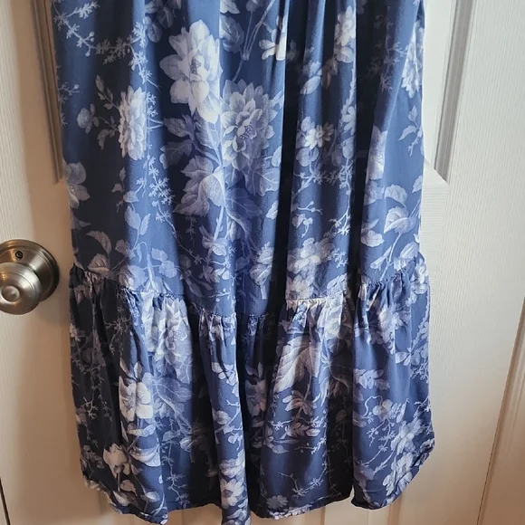 H&M Blue Floral Ruffle Mini Sun Dress - Picture 9 of 10